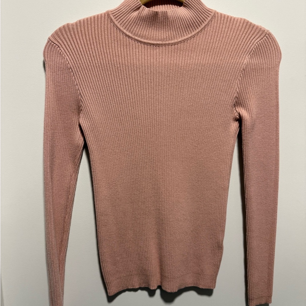 Women's Ribbed Crew Neck Sweater - Pink Size S